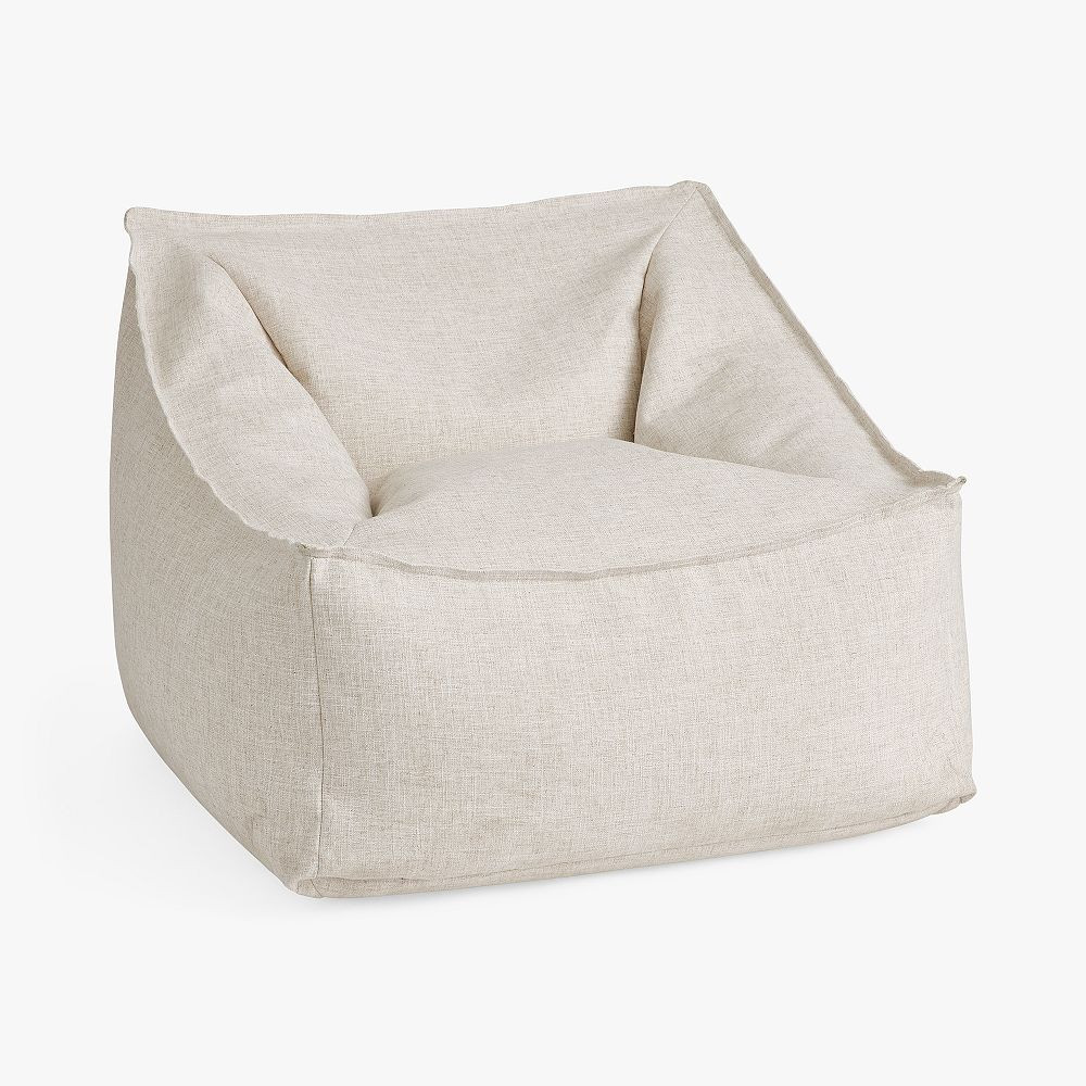 Large Eco-Performance Textured Weave Oat Modern Bean Bag Lounger | Pottery Barn Teen
