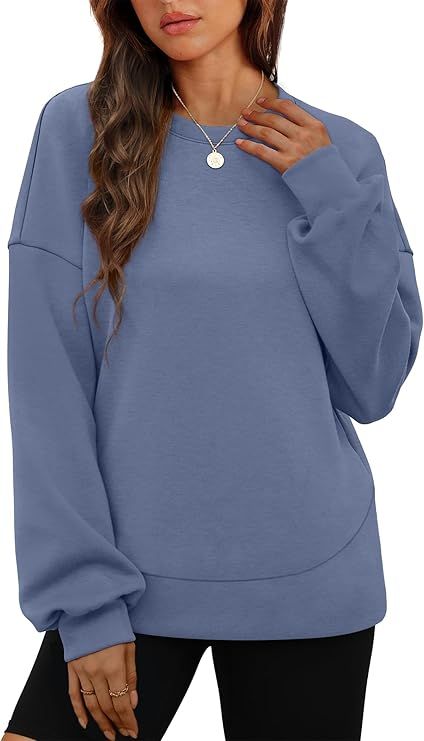 WIHOLL White Sweatshirt for Women Crew Neck Long Sleeve Shirts Pullover Casual Workout Tops Fashi... | Amazon (US)