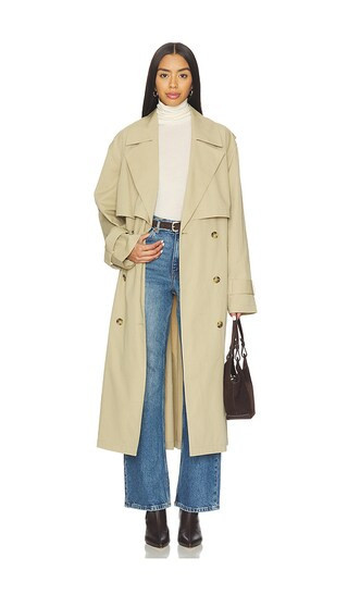 Joe's Jeans The Elizabeth Trench Coat in Cream. - size S | Revolve Clothing (Global)
