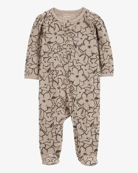 Baby Floral 2-Way Waffle Knit Sleep & Play Pajamas | Carter's Inc