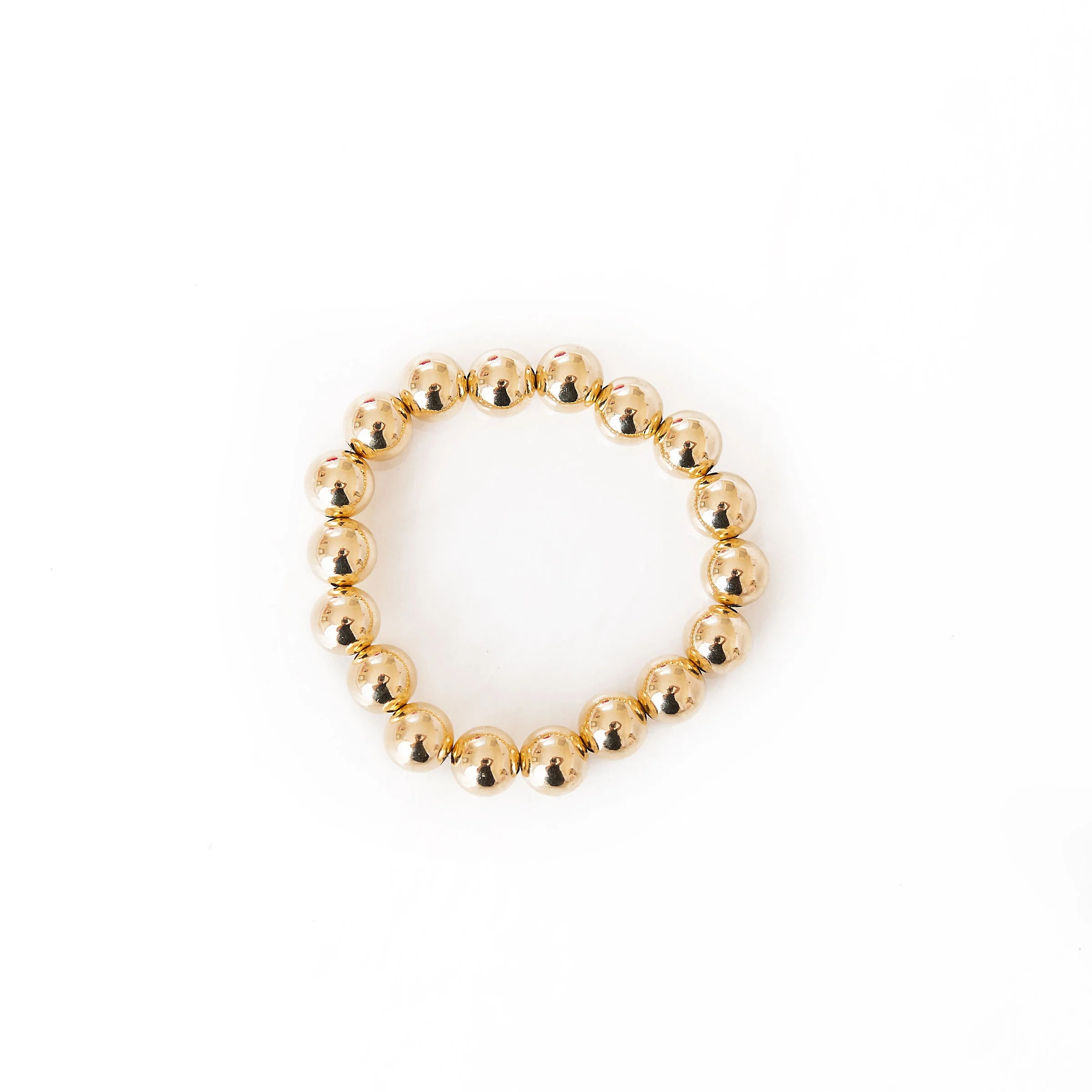 Gold-Filled Gold Beaded Bracelet | 10 mm | Golden Thread
