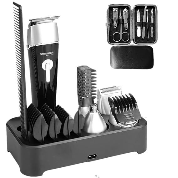 Sminiker Professional 5 in 1 Multi-functional Waterproof Man's Grooming Kit Hair Clippers Beard T... | Amazon (US)
