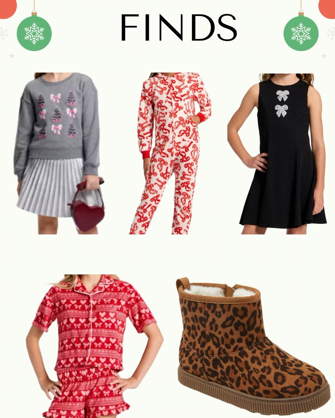 Holiday kids’ outfits, cozy pajamas, and gift ideas from Target 🎀✨
I found so many cute new arrivals — sparkly bows, metallic skirts, leopard booties, Christmas PJs, and the sweetest little gift sets. Perfect for holiday photos, school events, or stocking stuffers!

#LTKKids #LTKHoliday #LTKGiftGuide