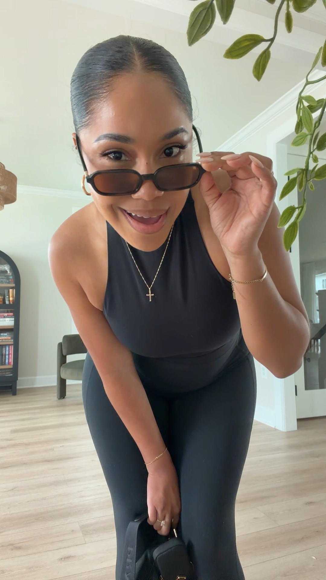 The formula that’s been on repeat lately:

✔️ My favorite Halara high-waisted leggings
✔️ The Skims halter with the built-in bra (technically activewear, but I wear it for everything)
✔️ Samba Janes
✔️ Amazon sunnies
✔️ A deep conditioner bun because we’re multitasking over here 😂

Comfortable enough to run errands, cute enough for lunch with friends, and easy enough that I don’t have to think too hard about it. Linking everything I can and similar options for the older❤️

casual outfit, elevated basics, athleisure outfit, leggings outfit, comfy chic, mom style, Skims outfit, Halara leggings, monochrome outfit, summer outfit