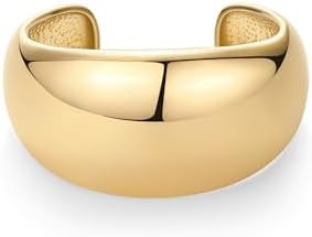 PAVOI 14K Gold Plated Chunky Cuff Bracelets for Women - Stainless Steel Statement Bangle Bracelet... | Amazon (US)