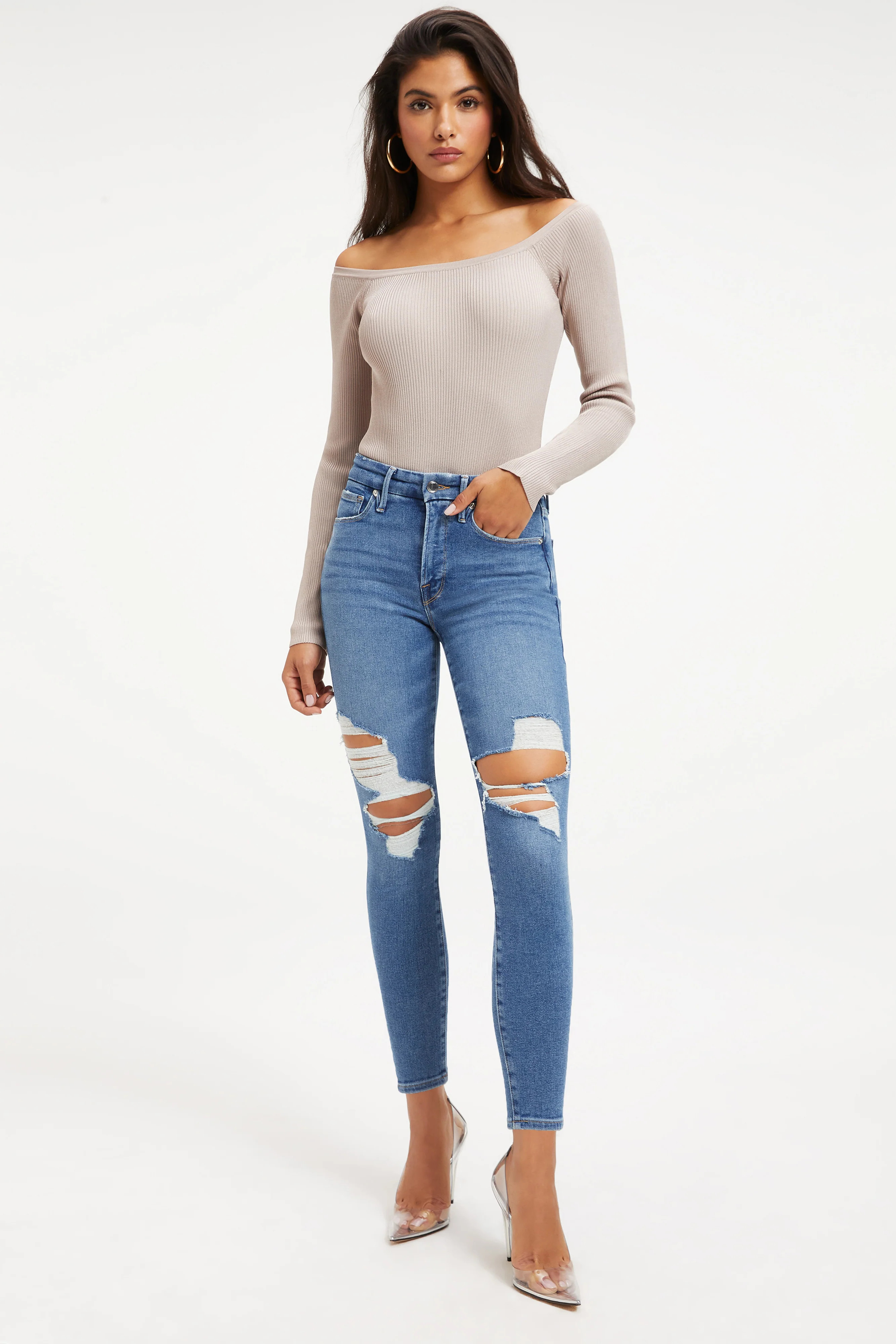 GOOD LEGS SKINNY CROPPED JEANS | INDIGO009 - GOOD AMERICAN | Good American