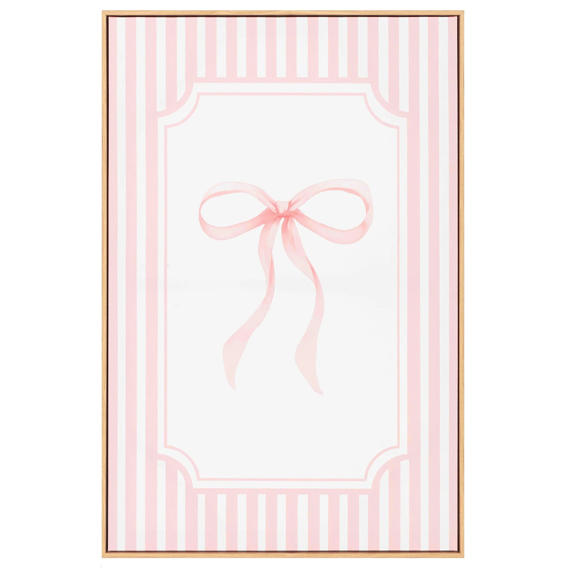 My Texas House Pink Bow on Stripes 20" x 30" Fashion Framed Wall Art | Walmart (US)