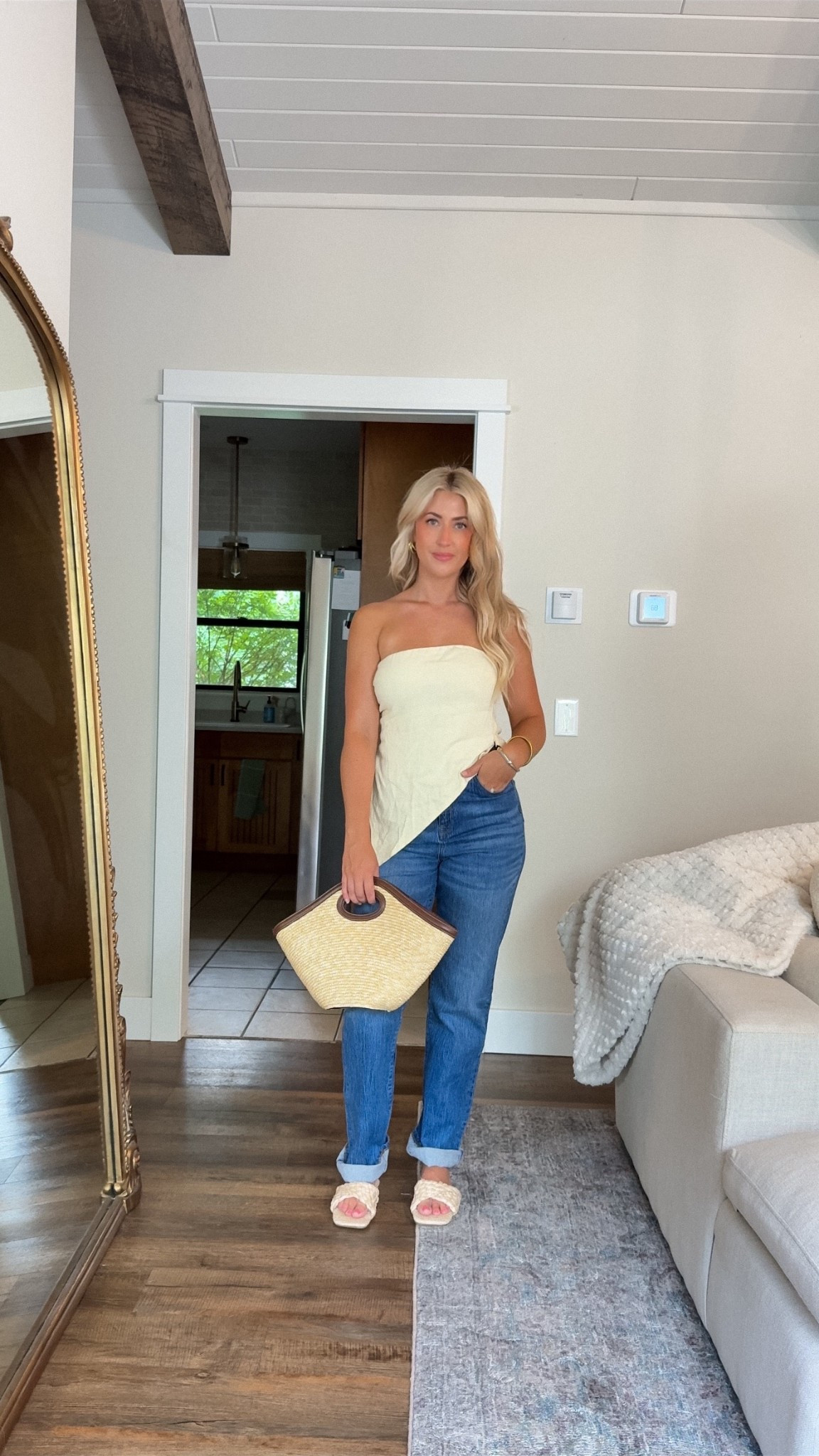 Summer outfit idea ! Jeans are triarchy denim, Triarchy V-High Rise Straight Leg - Medium Indigo -  code MADDY 

#LTKSeasonal #LTKStyleTip