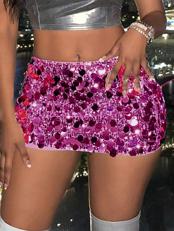SHEIN Slayr Sequin Mini Skirt | SHEIN