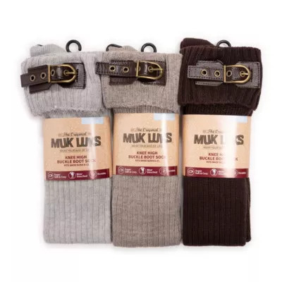 MUK LUKS Womens 3 Pack Buckle Socks, Medium | Belk