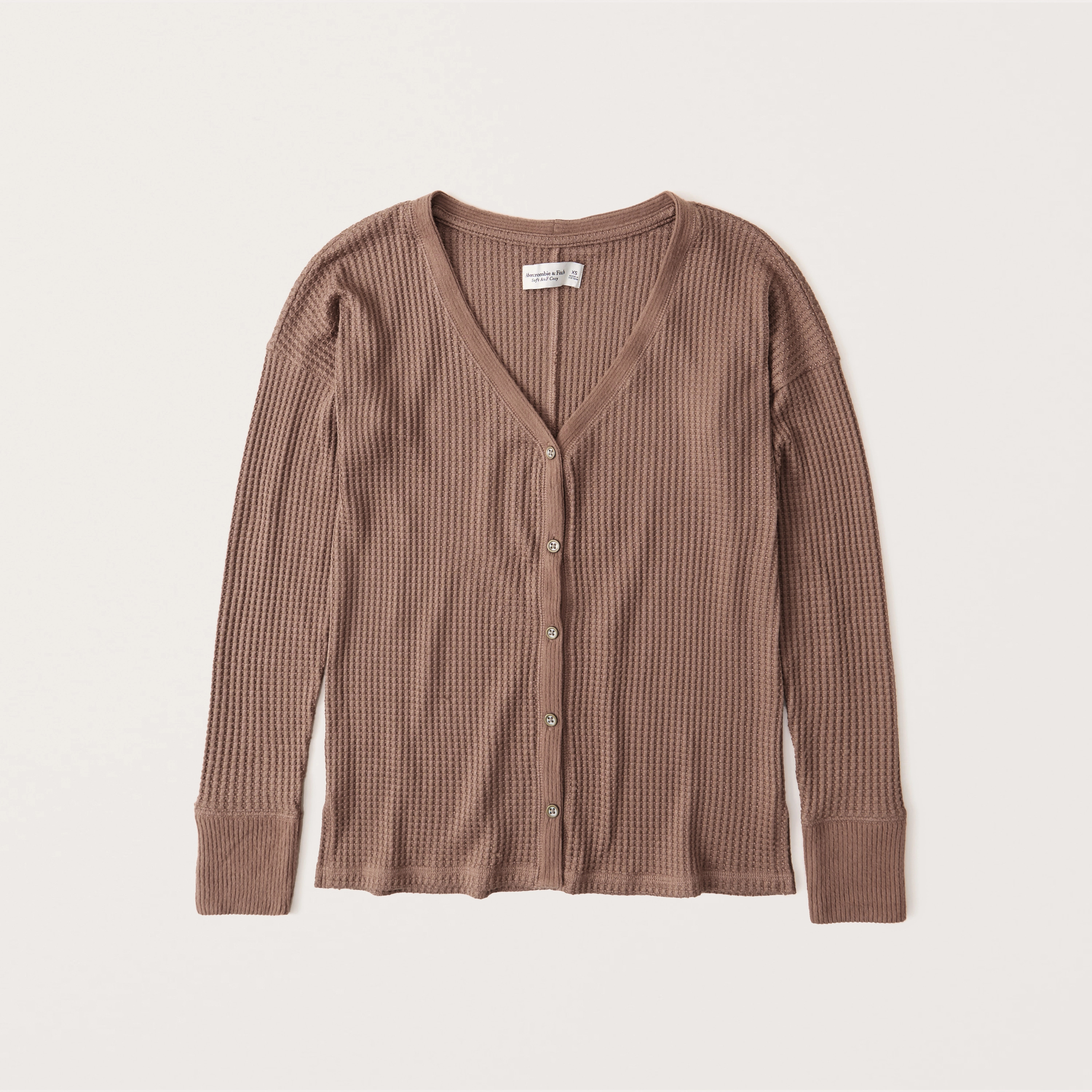 Cozy Waffle Button-Up Top | Abercrombie & Fitch (US)