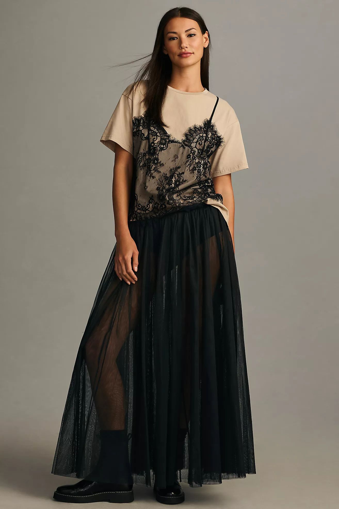 By Anthropologie Sheer Tulle Maxi Skirt | Anthropologie (US)