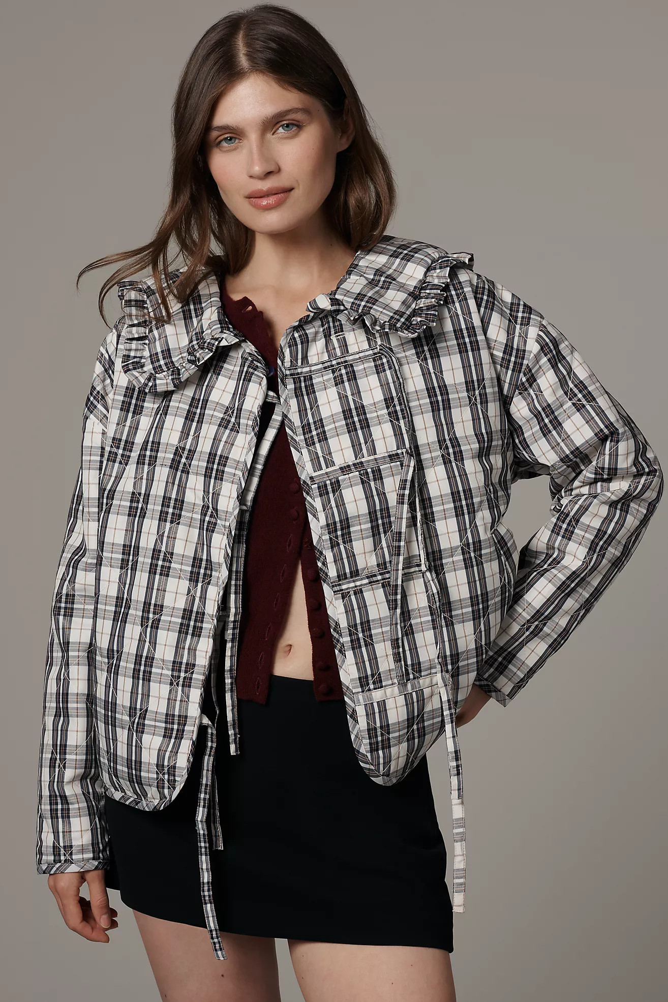 The Hazel Quilted Plaid Jacket by Maeve | Anthropologie (US)