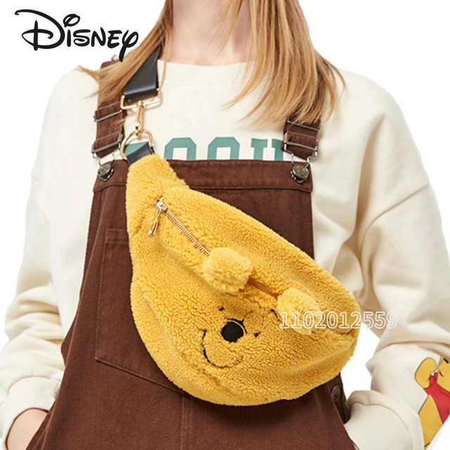 Disney Winnie The Pooh New Women's Plush Messenger Bag Cartoon Cute Children's Plush Waist Bag La... | AliExpress (US)