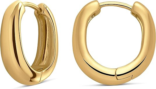 MILLA 14k Gold Huggie Earrings or Sterling Silver Huggie Earrings for Women Multipack & Individua... | Amazon (US)