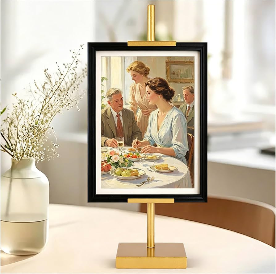 1pcs Adjustable Tabletop Easel Stand for Picture Frames, Picture Easels for Display, Gold Easel, ... | Amazon (US)