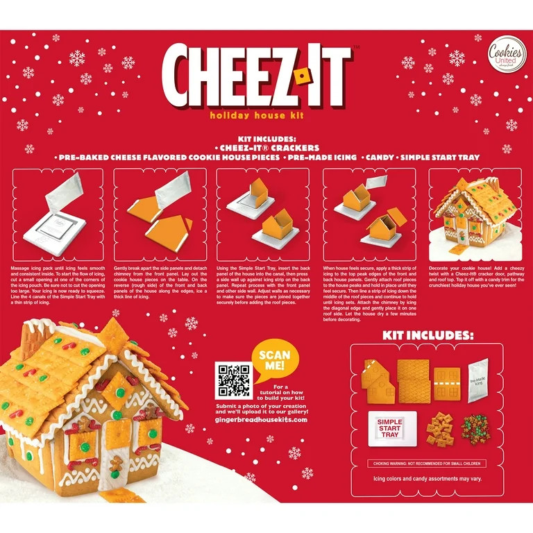 Cheez-It Build It Yourself Holiday House Kit, 22.5 oz, No Allergens Contained, Ready-to-Use | Walmart (US)
