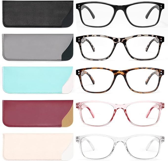 Fetrrc Reading Glasses, Costumes Eyewear for Women Men, Anti UV/Glare/Fatigue Fashion Square Fake... | Amazon (US)