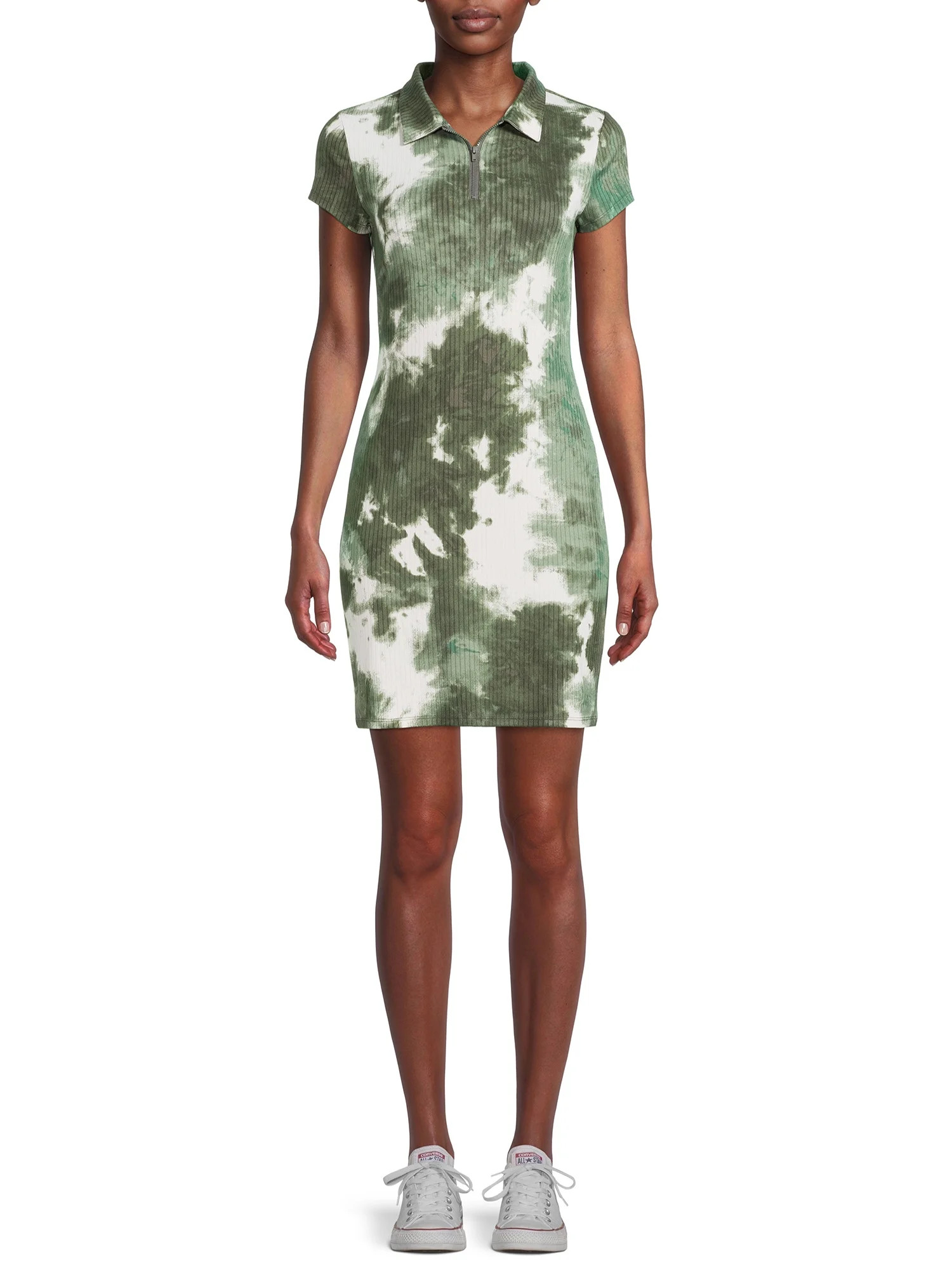 No Boundaries Juniors’ Zip Up Polo Dress | Walmart (US)