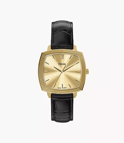 Nick Jonas x Fossil Machine Luxe Three-Hand Black Croco Leather Watch | Fossil (US)