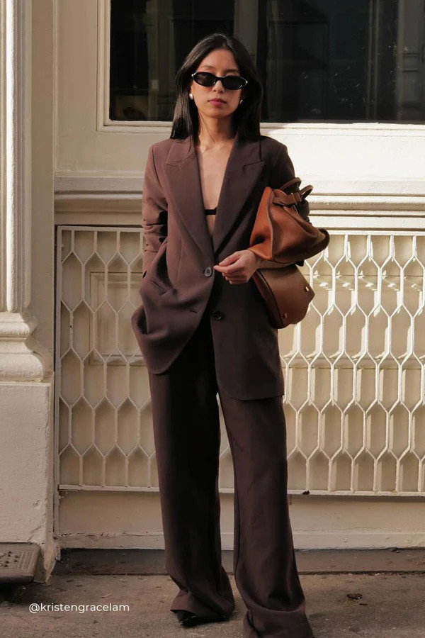 ELLE DARK CHOCOLATE BLAZER | DISSH