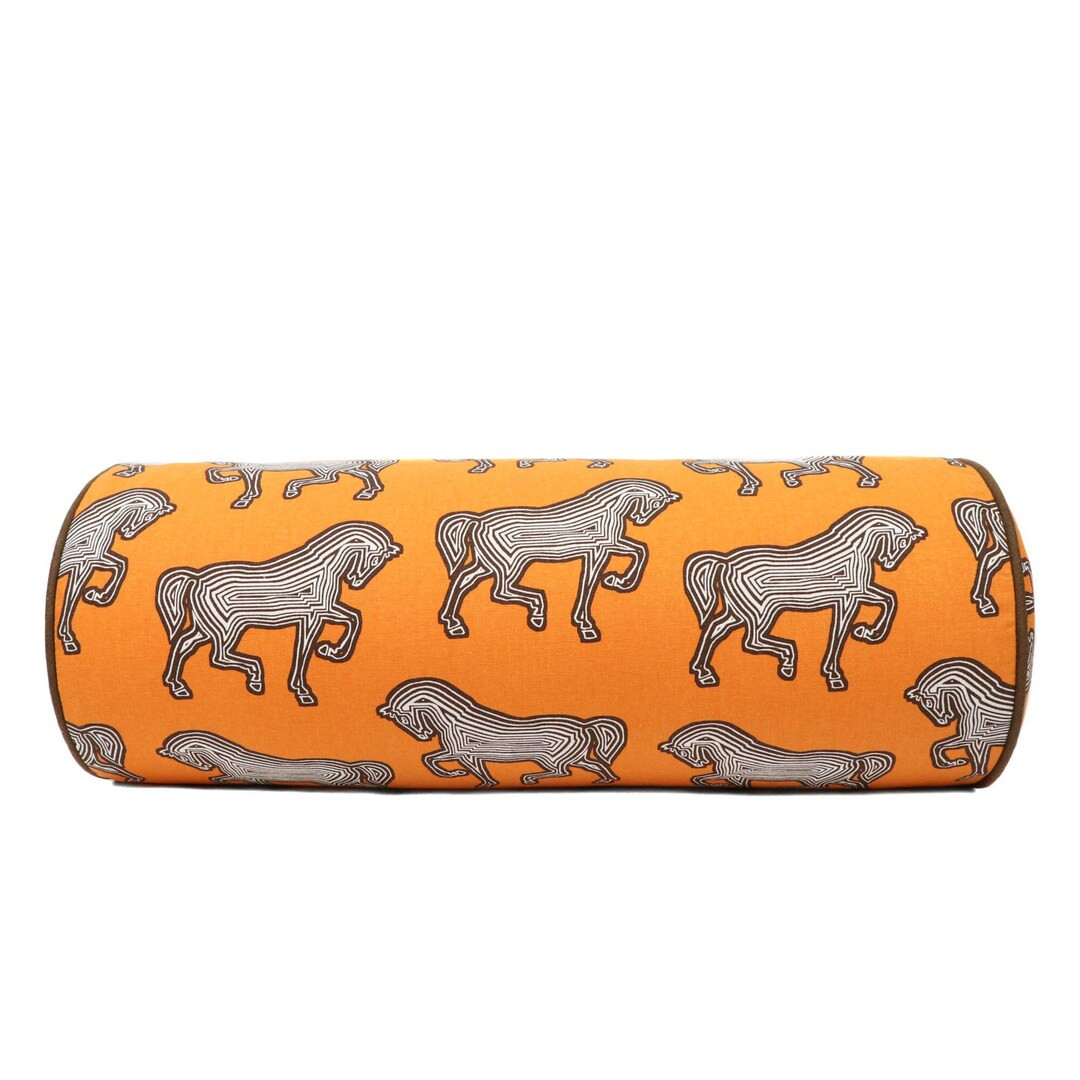 BOLSTER // Schumacher Faubourg Orange 178010 // Designer Bolster Cover // High End Bolster Cover ... | Etsy (US)