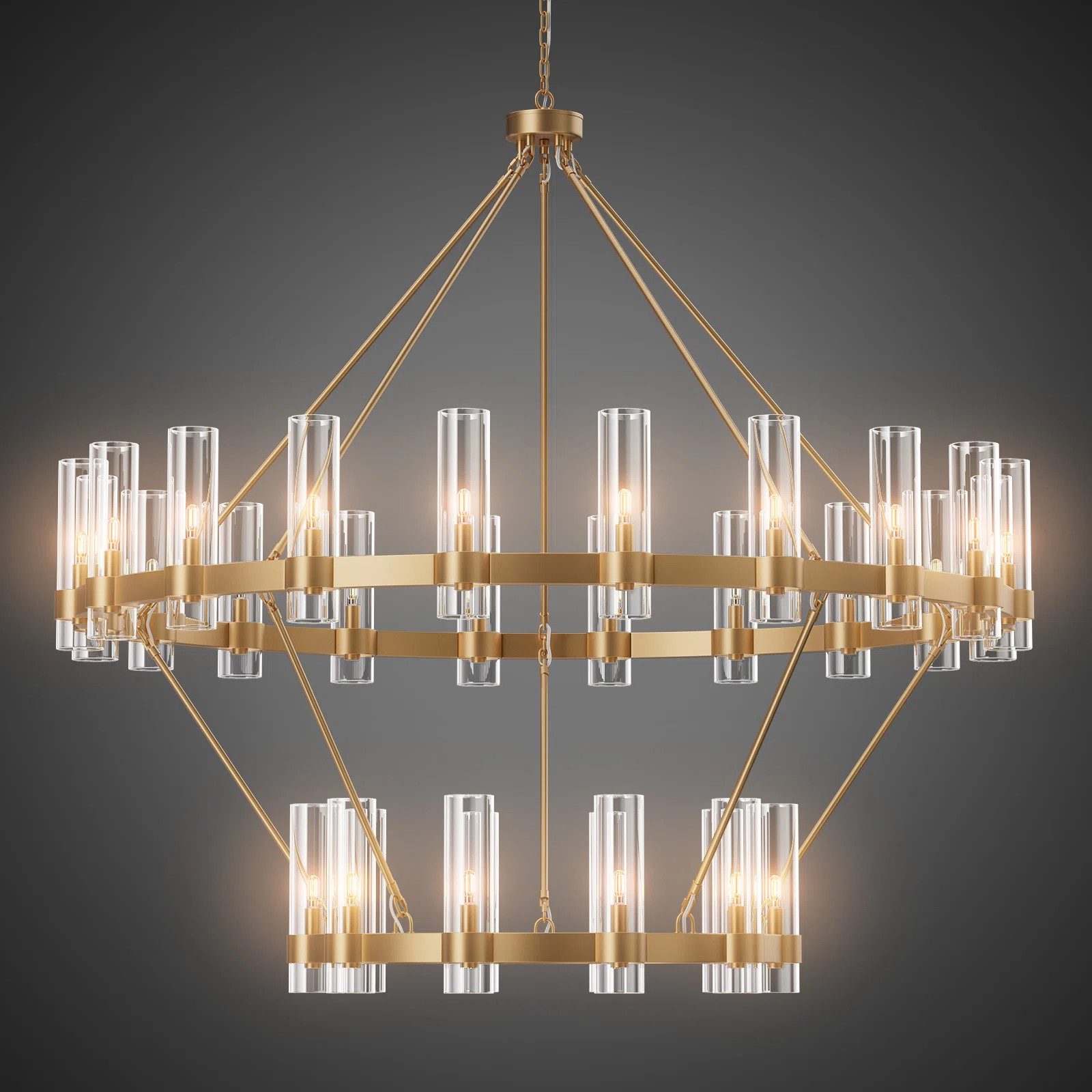 Everly Quinn Moeshia 30 - Light 60" Dual Layer LED Wagon Wheel Chandelier & Reviews | Wayfair | Wayfair North America