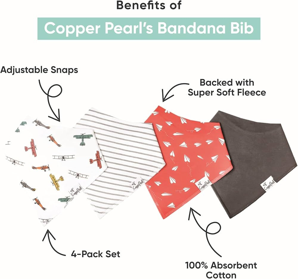 Copper Pearl Baby Bandana Bibs - 4 Pack Soft Cotton Baby Bibs for Drooling and Teething, Absorben... | Amazon (US)