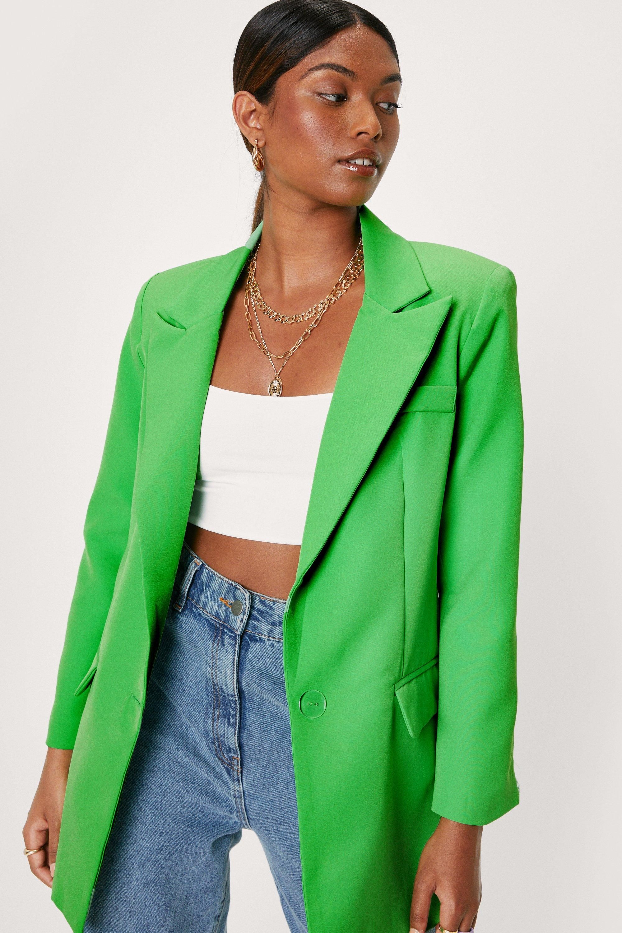 Longline Shoulder Pad Single Breasted Blazer | Nasty Gal (US)