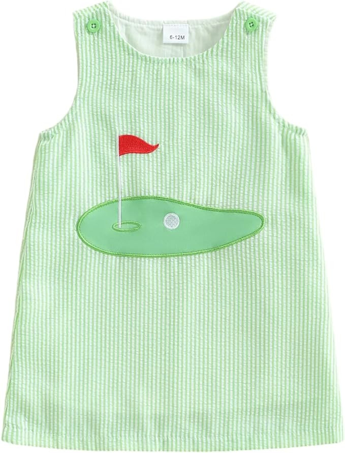 Toddler Baby Girl Golf Dress Sleeveless Tank Dresses Summer Outfit Embroidery Golf Court Seersuck... | Amazon (US)