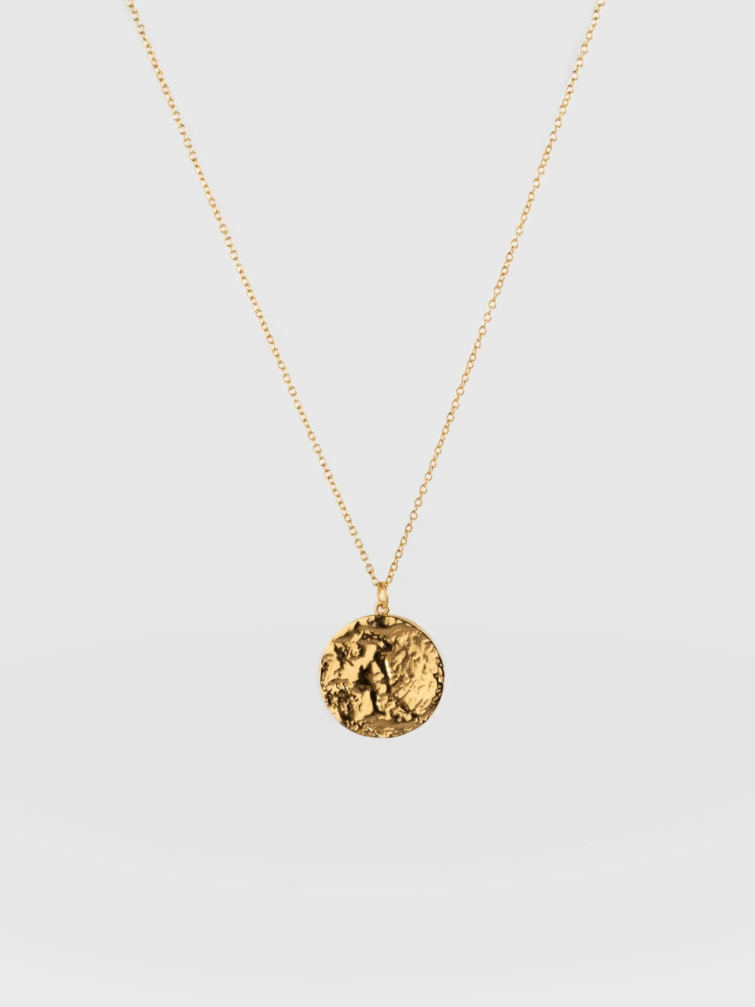Molten Disc Charm Necklace - Gold | Saint + Sofia UK