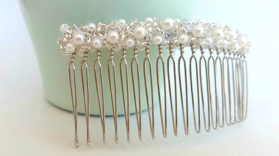 Pearly hair comb silver and pearl hair comb silver hair | Etsy | Etsy (UK)