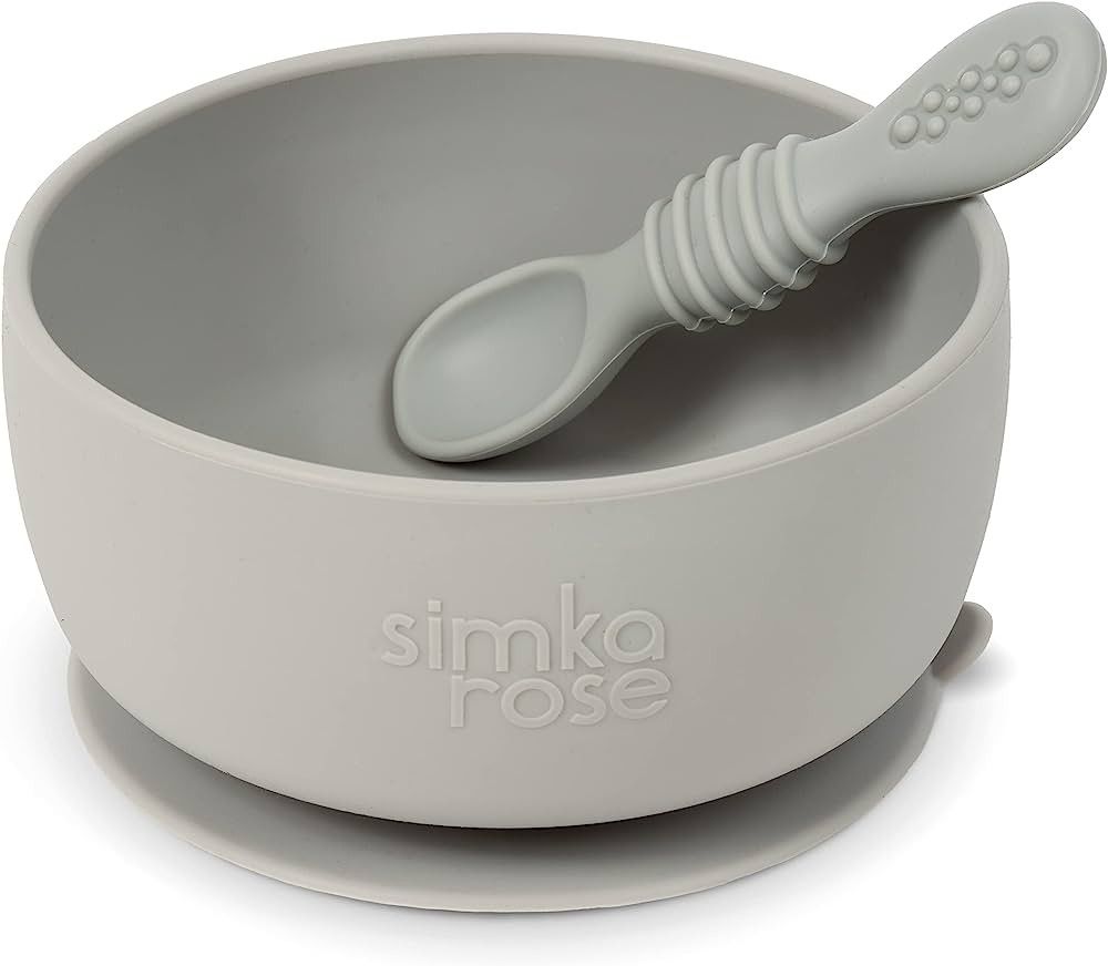 Simka Rose Silicone Baby Spoons Self Feeding 6 Months - First Stage Infant  Spoons for Babies 