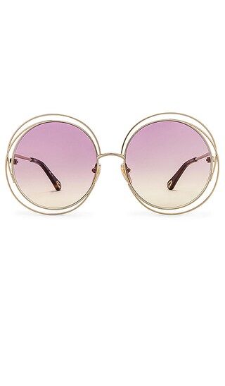 Carlina Round Gradient in Shiny Light Gold with Pink & Yellow Gradient | Revolve Clothing (Global)