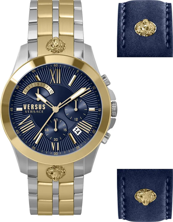 VERSACE Men's Blue Dial Bracelet Watch, 44mm | Nordstromrack | Nordstrom Rack