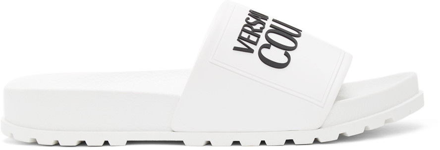 White Rubber Logo Slides | SSENSE