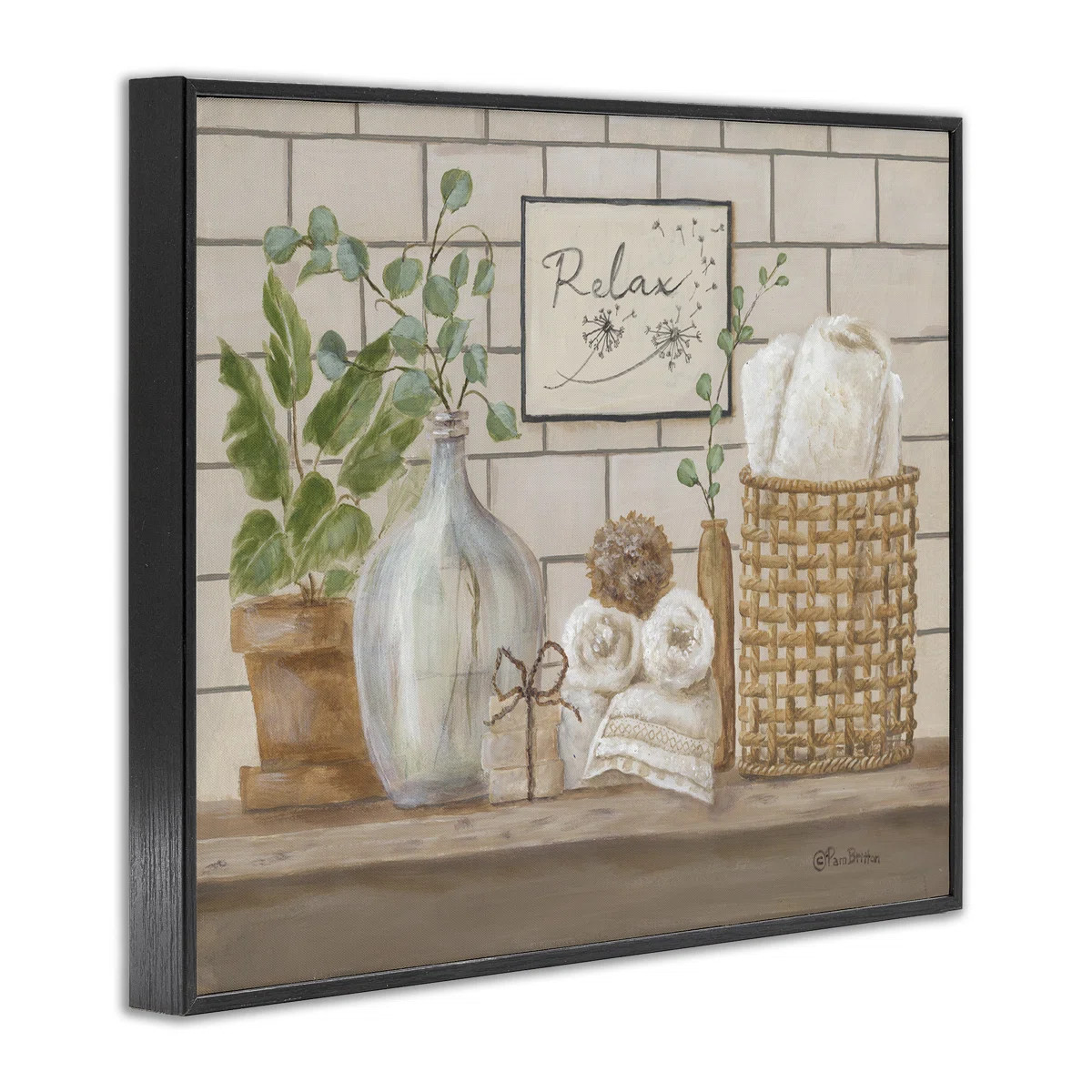 Uplifting Bathroom Spa Relax Scene Black Framed Giclee Art by Pam Britton | Wayfair North America