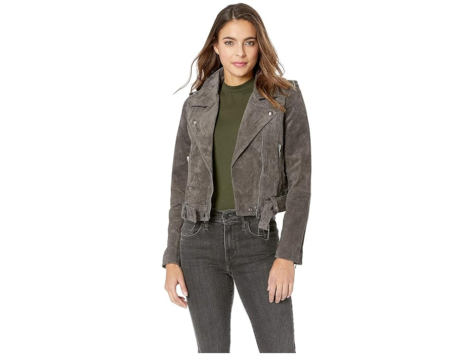 Blank NYC Suede Moto Jacket Women's Coat French Grey : XS, Leather/Polyester/Suede | Zappos