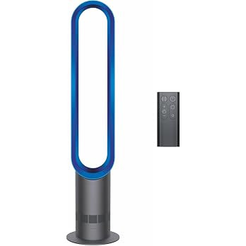 Dyson Cool AM07 Air Multiplier Bladeless Tower Fan, 70° oscillation, 10 levels (Iron/Blue) | Amazon (US)