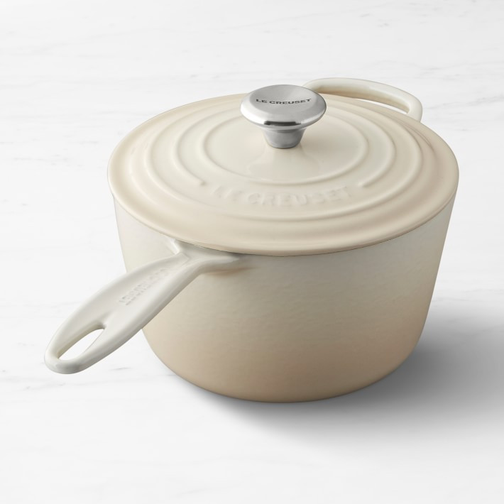 Le Creuset Signature Enameled Cast Iron Saucepan, 2 1/4-Qt., Meringue | Williams-Sonoma
