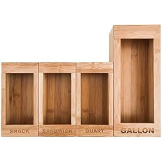 Amazon.com: Bamboo Ziplock Bag Organizer - Sandwich,Quart,Snack,Gallon Bag Organizer for Drawer, ... | Amazon (US)