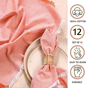 Folkulture Cloth Napkins Set of 12, Orange Napkins Cloth or Table Napkins for Dining Table Decor,... | Amazon (US)