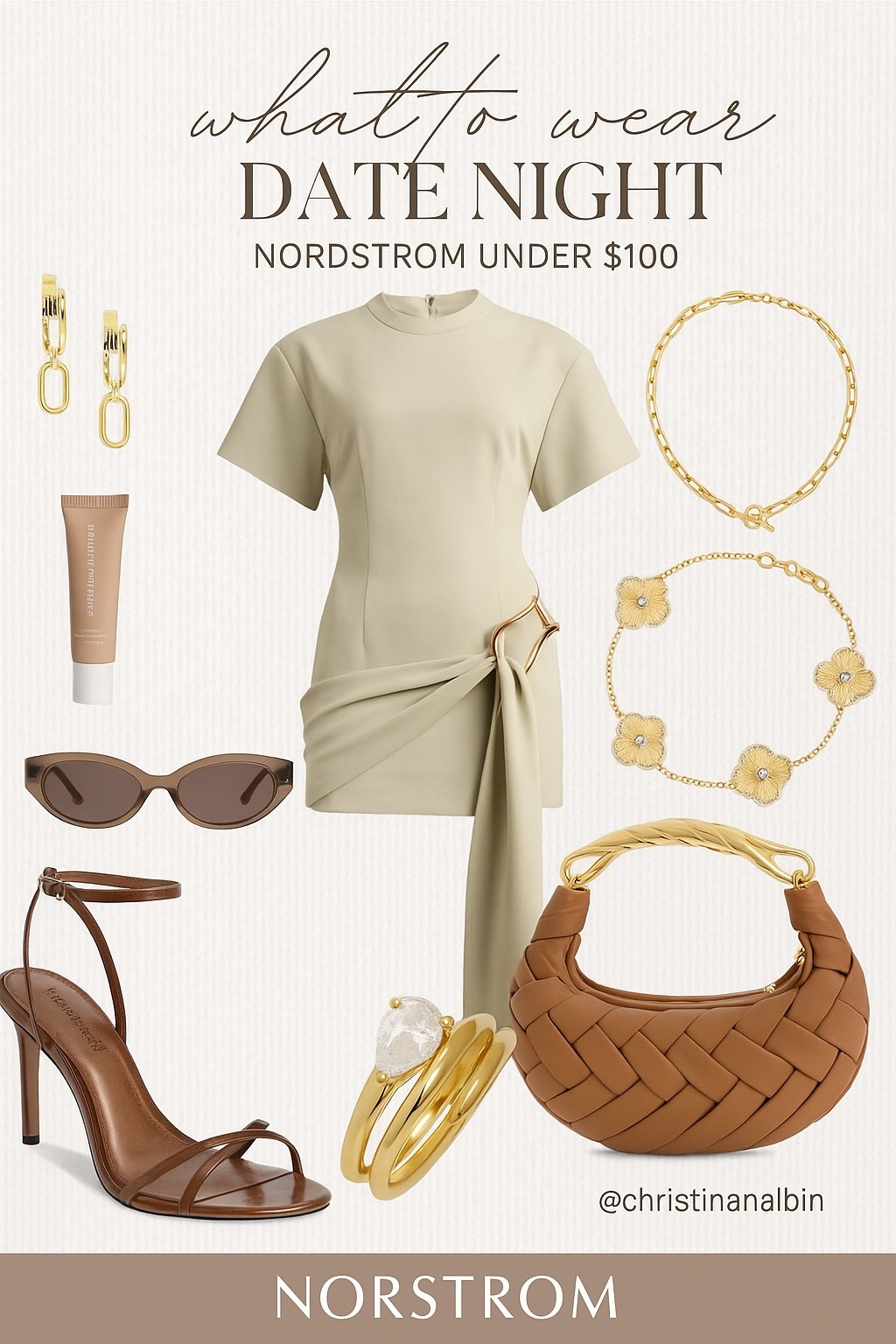 Date night, but make it chic and affordable. Every piece here is from Nordstrom and under $100! Curated for soft-luxury, elevated style without the splurge. Shop the look now and get inspired for your next night out. 

Included Outfit Build:

Dress: Neutral tie-waist mini dress (sleek + petite-friendly)

Shoes: Steve Madden brown strappy heels

Necklace: Gold chain link statement

Bracelet: Gold floral detail bracelet

Ring: Gold cocktail ring with crystal

Bag: Woven brown top-handle with gold accent

Sunglasses: Brown cat-eye


#DateNightStyle #NordstromFinds #PetiteStyle #AffordableLuxury #Under100

#LTKSaleAlert #LTKFindsUnder100 #LTKPetite