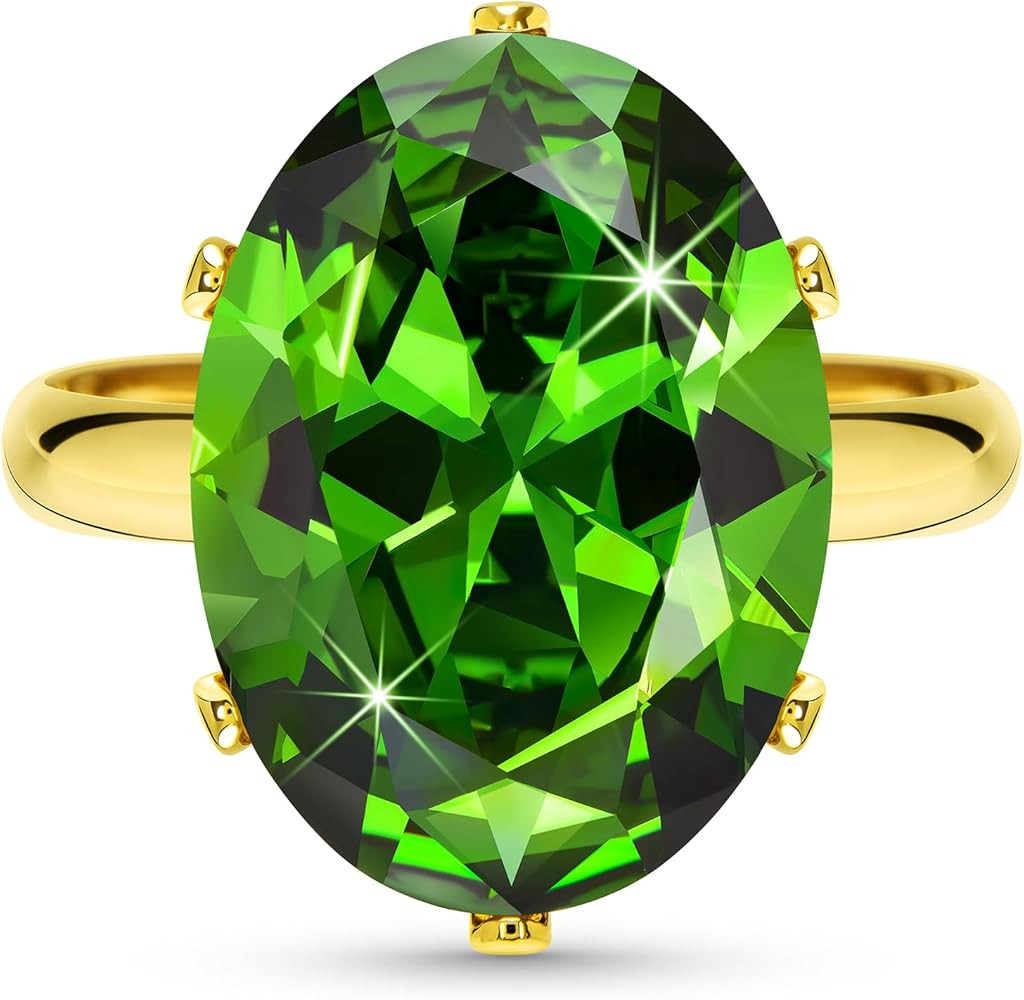 Linawe Cubic Zirconia Imitation Diamond Moissanite Rings for Women, 14K Gold/Rose Gold/Silver Adj... | Amazon (US)