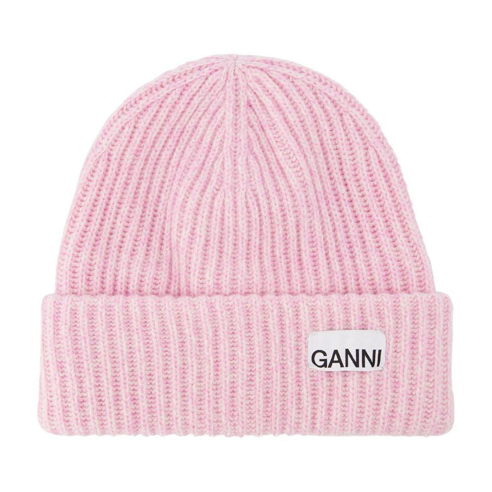 Ganni Pink Oversize Ribbed Beanie | Baltini