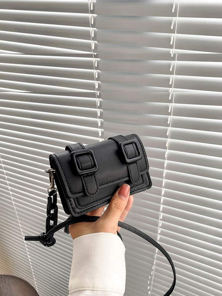 Mini Buckle Decor Flap Crossbody Bag | SHEIN