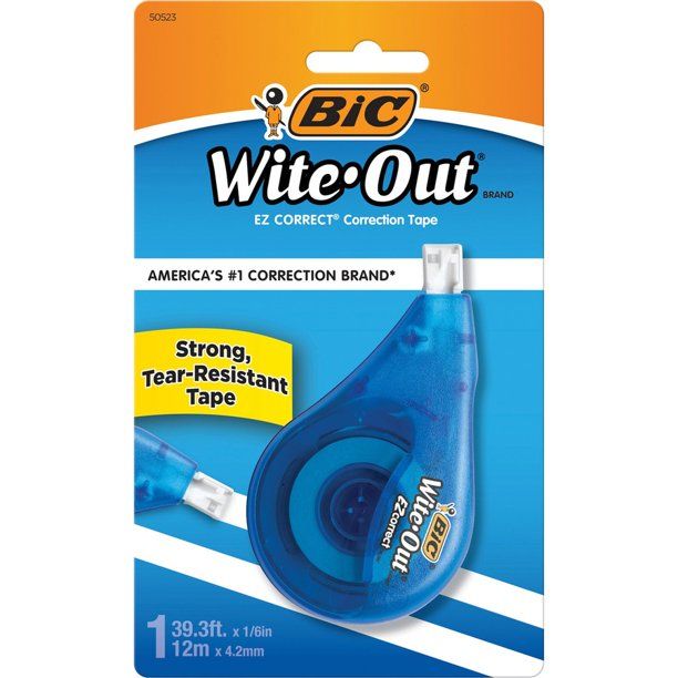 BIC Wite-Out Brand EZ Correct Correction Tape, Applies Dry, Fast and Easy to Use, White Out Tape,... | Walmart (US)