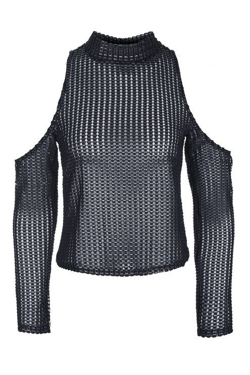 PETITE Textured Cold Shoulder Top | Topshop US