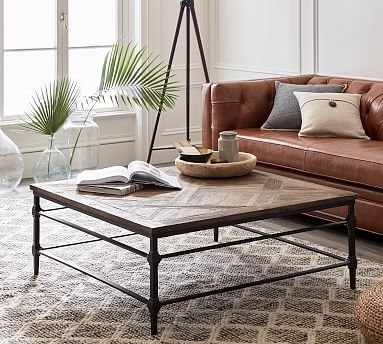 Parquet Square Reclaimed Wood Coffee Table | Pottery Barn (US)