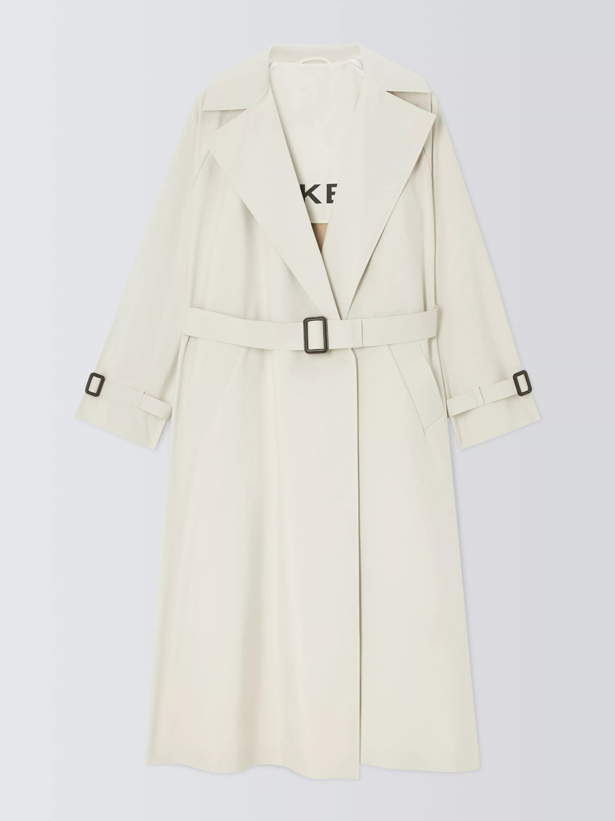 Weekend MaxMara Belted Trench Coat, Ivory Bicolour | John Lewis (UK)